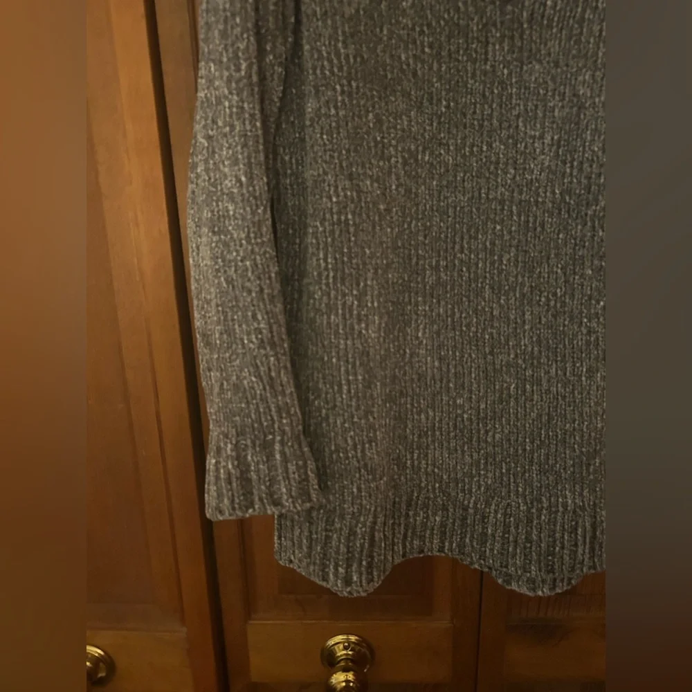 Orvis Women’s Sz M Silver Oversized Chunky Lagenlook Hippie Granola Sweater